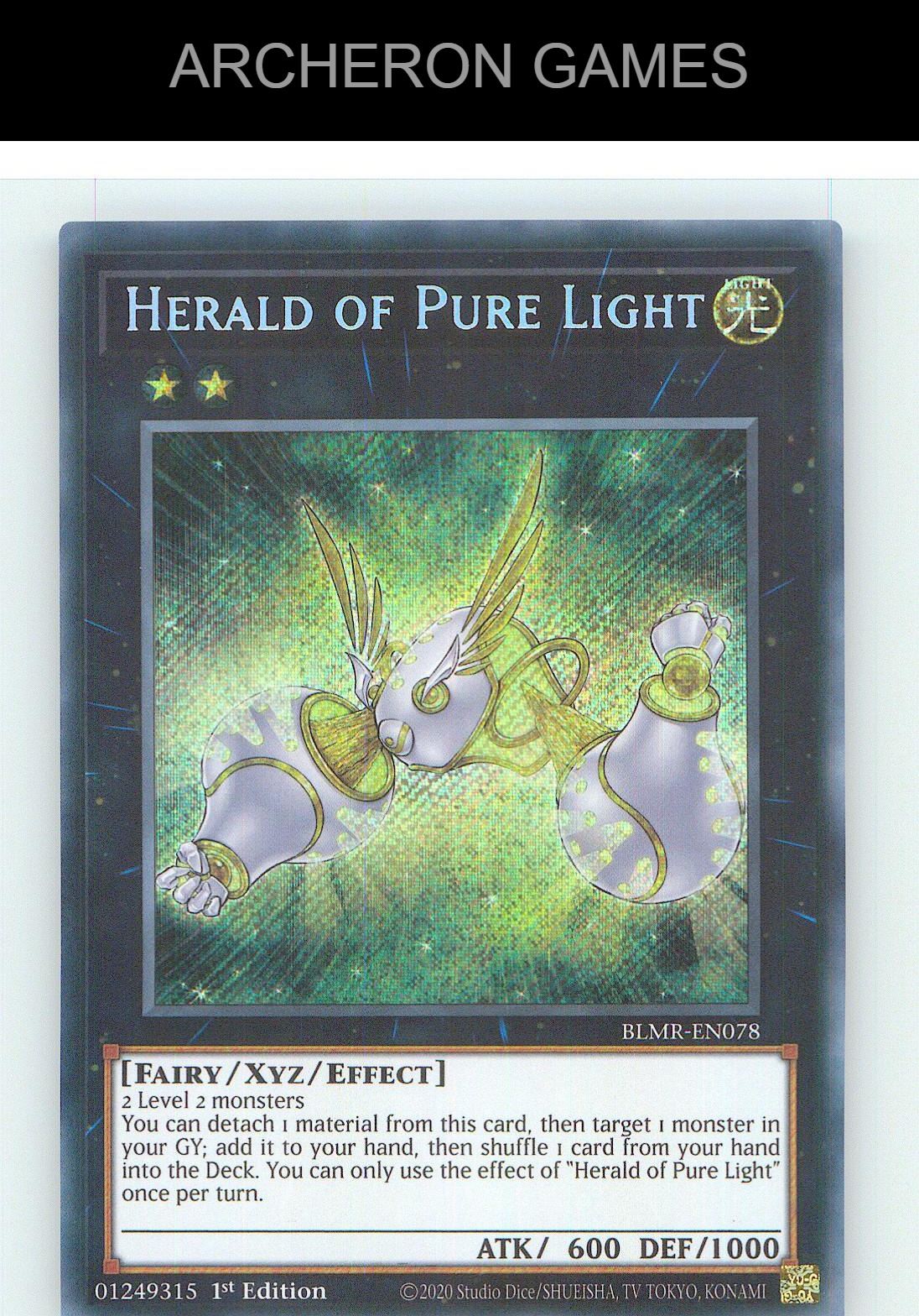 Herald of Pure Light SEC YUGIOH Card 1st Edition