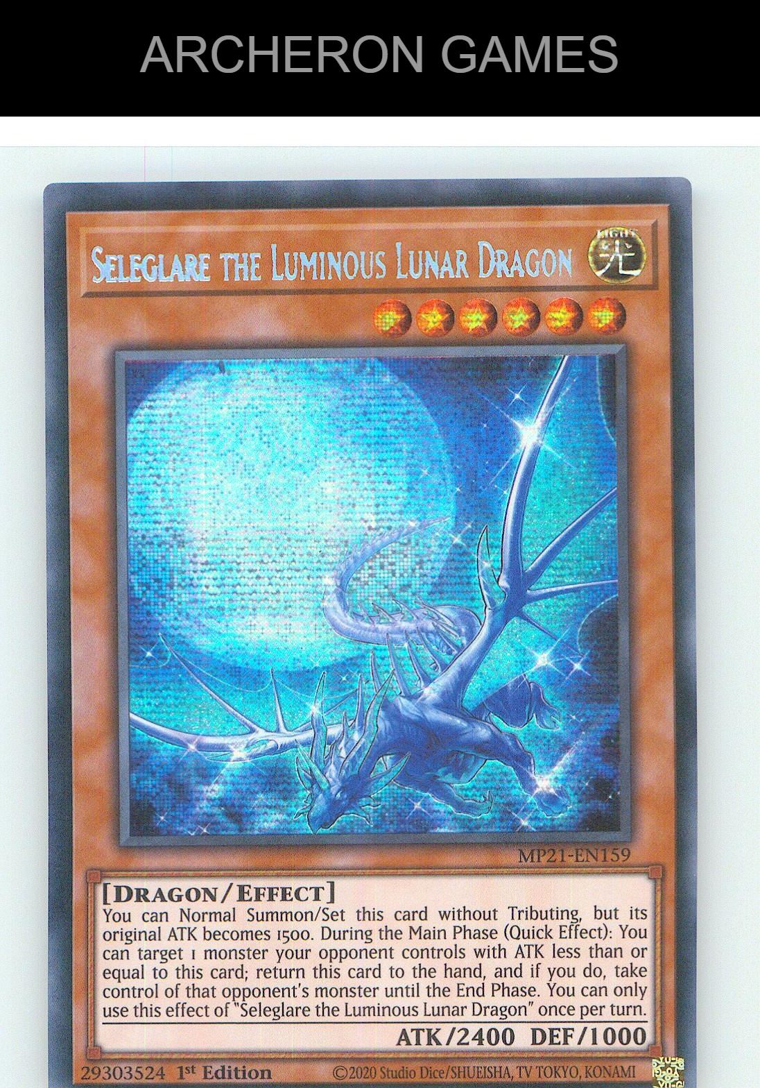 Seleglare the Luminous Lunar Dragon Ultra Rare YUGIOH Card 1st Edition