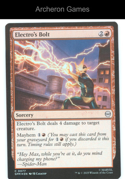 Electro's Bolt 77 C MTG Card Marvel's Spider-Man