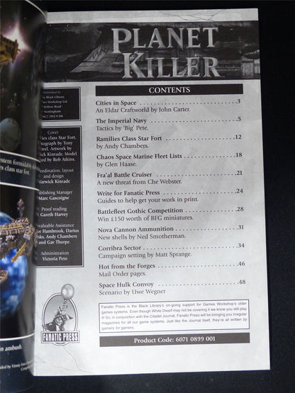 Battlefleet Planet Killer #1 Cities in Space - Games Workshop Booklet #1VY