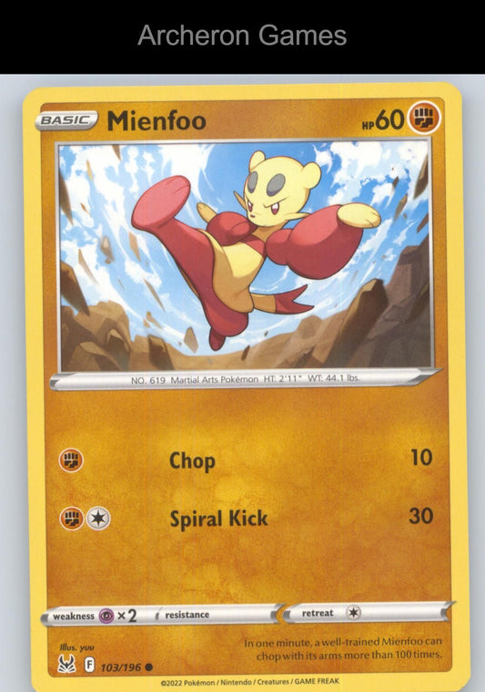 Pokemon Card Mienfoo LOR 103/196 C Lost Origin