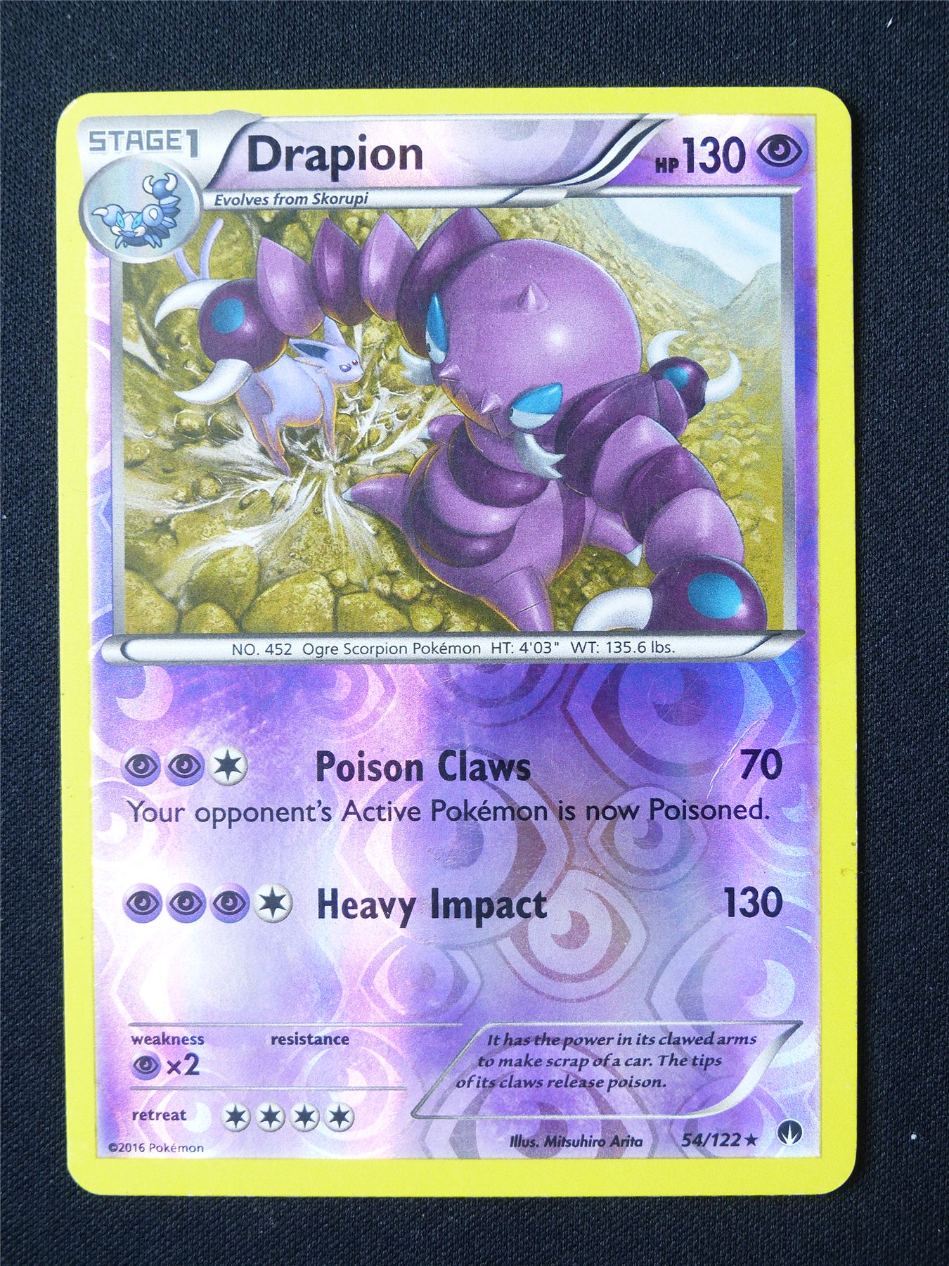 Drapion 54/122 Reverse Holo played - Pokemon Card #6O4