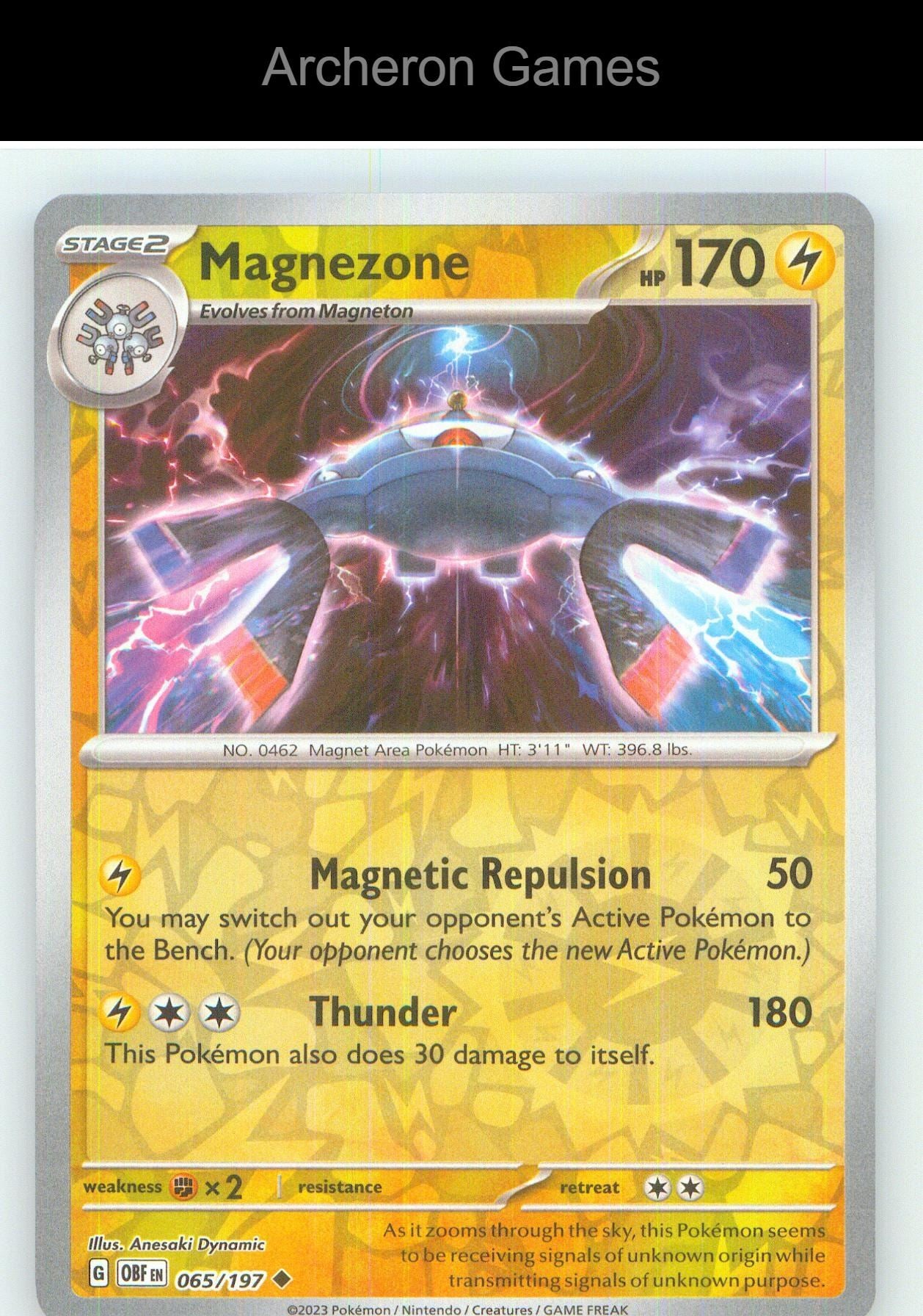Pokemon Card Magnezone OBF 065/197 UC Obsidian Flames Reverse Holo
