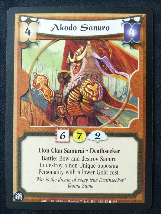 Akodo Sanuro - WoE - Legend of the Five Rings L5R Card #12N