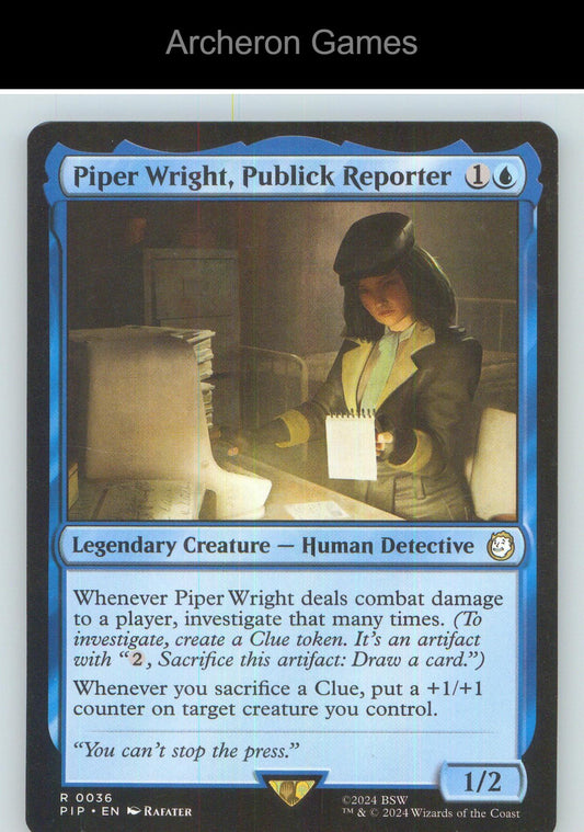 Piper Wright, Publick Reporter PIP 36 R MTG Card NM/EX+