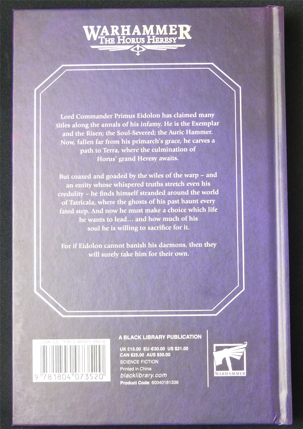 Eidolon: The Auric Hammer by Marc Collins - Warhammer Novel Hardback #SH