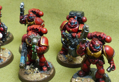 First-Born Space Marines set of 6 painted - Blood Angels - Warhammer 40K #3ZG
