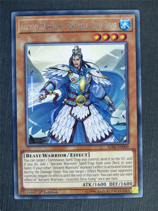 Ancient Warriors - Graceful Zhou Gong IGAS Rare - 1st ed - Yugioh Cards #26U