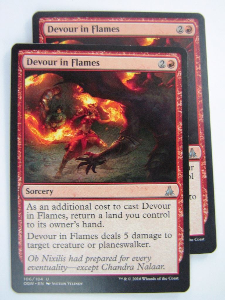 MTG Magic Cards: Oath of the Gatewatch: DEVOUR IN FLAMES x2 # 4J56