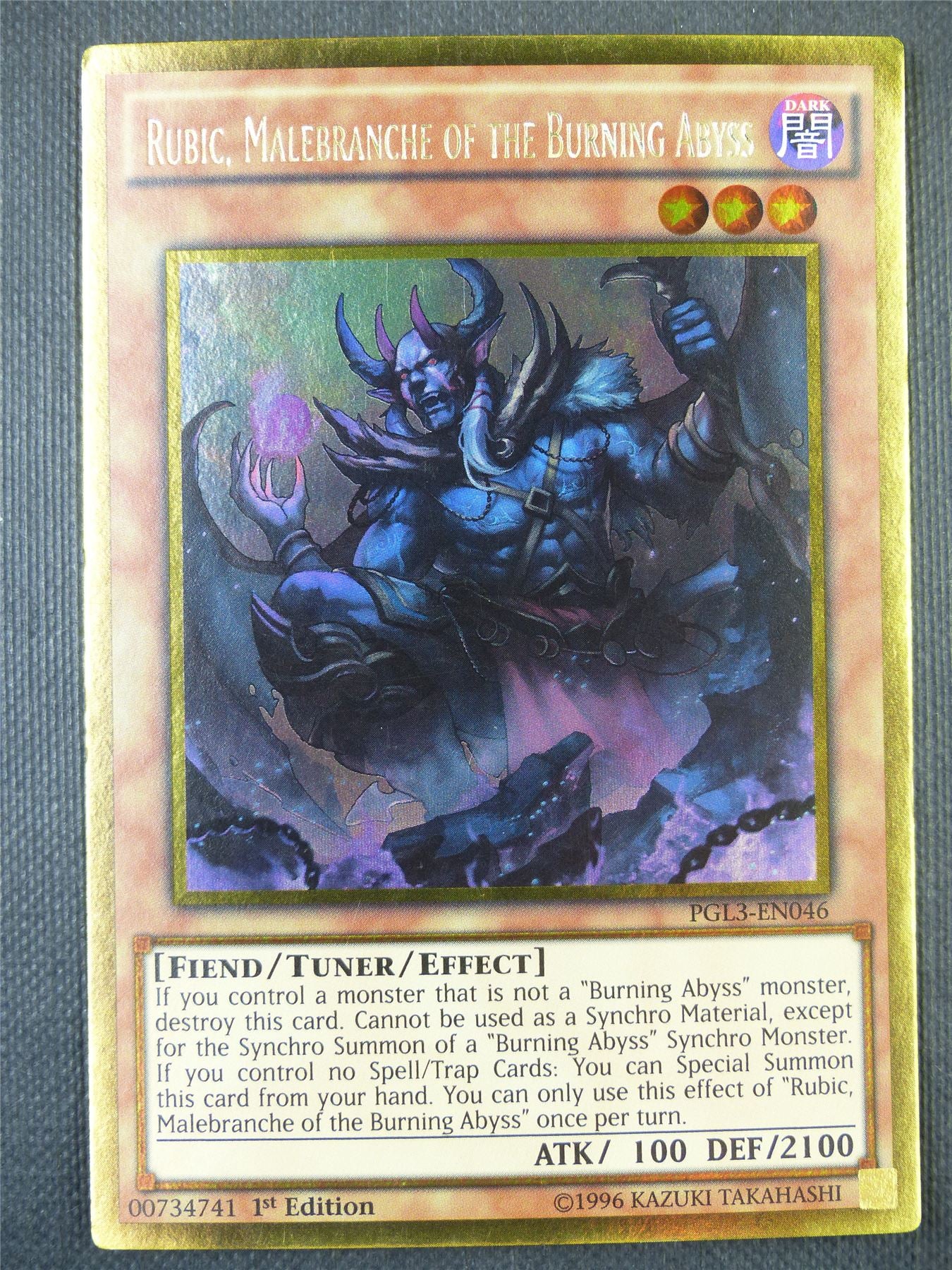 Rubic Malebranche of the Burning Abyss PGL3 Gold Rare - 1st ed Yugioh Card #84T