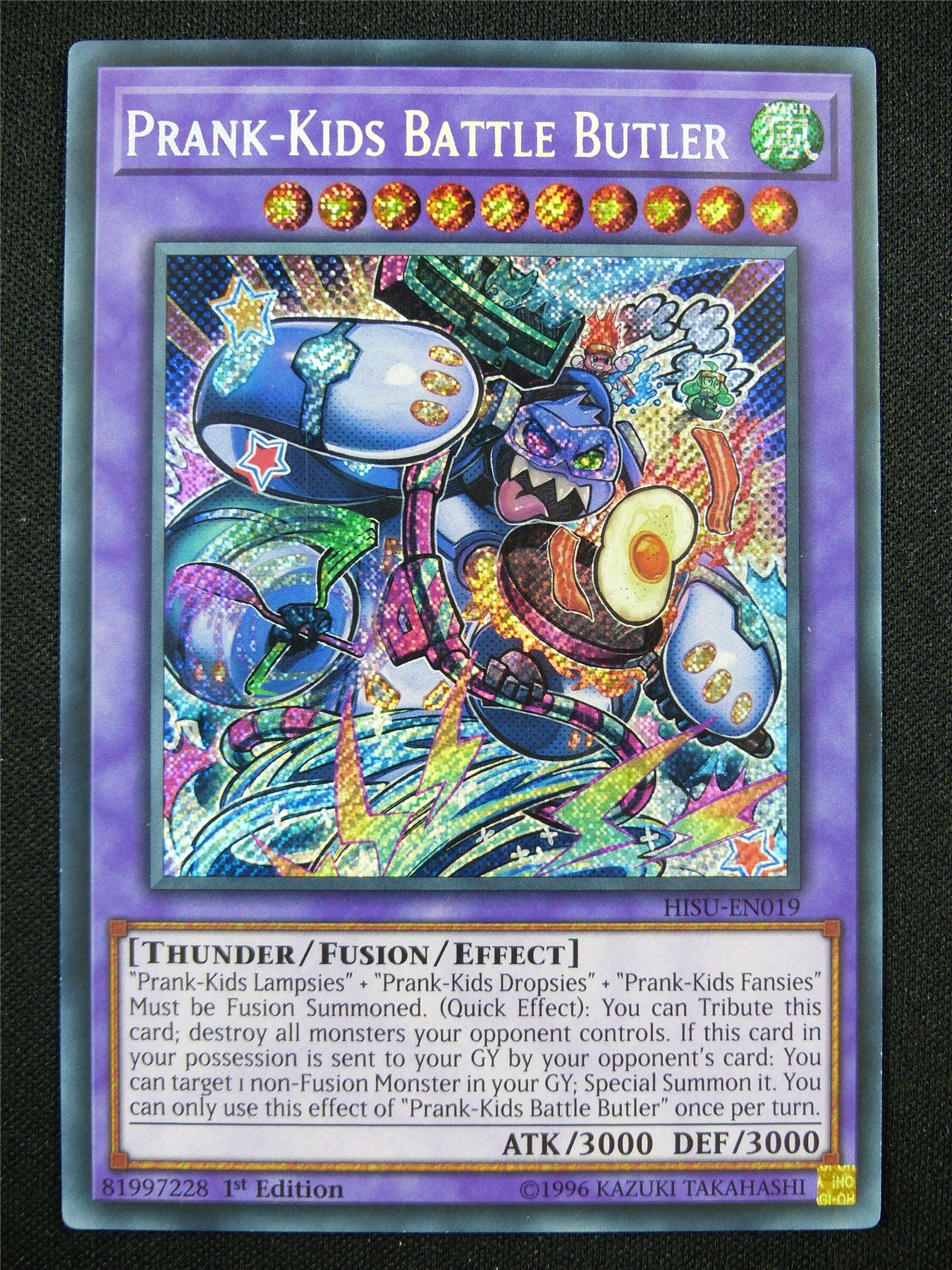 Prank-Kids Battle Butler HISU Secret Rare - 1st ed Yugioh Card #3FX