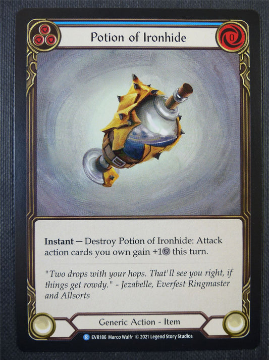 Potion of Ironhide Blue - 1st ed Everfest - Flesh & Blood Card #6HF