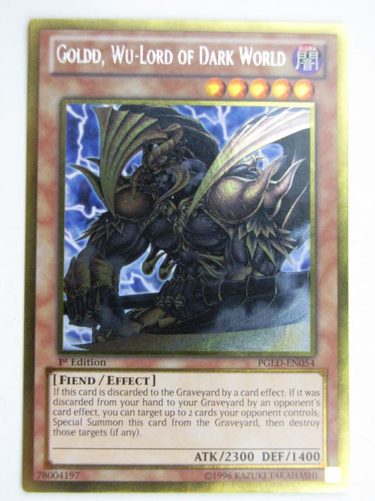 Yugioh Played Cards: GOLDD, WU-LORD OF DARK WORLD PGLD GOLD RARE # 29G94