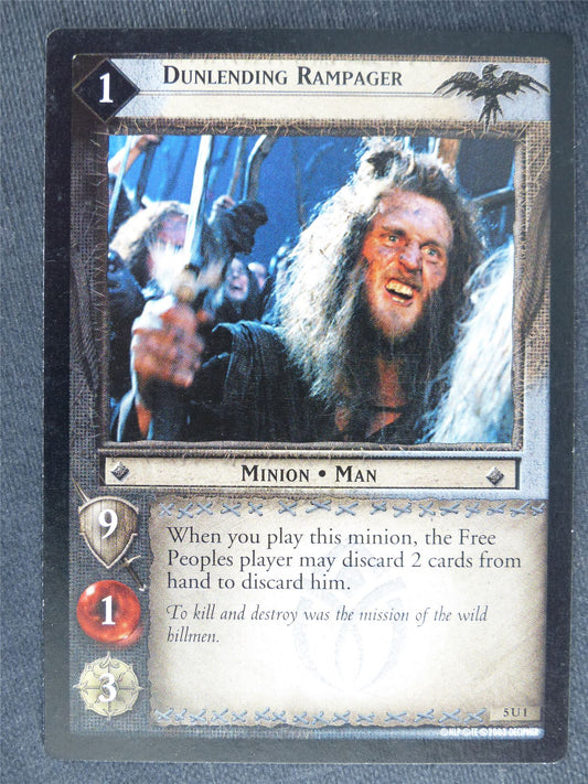 Dunlending Rampager 5 U 1 - played - LotR Cards #MA