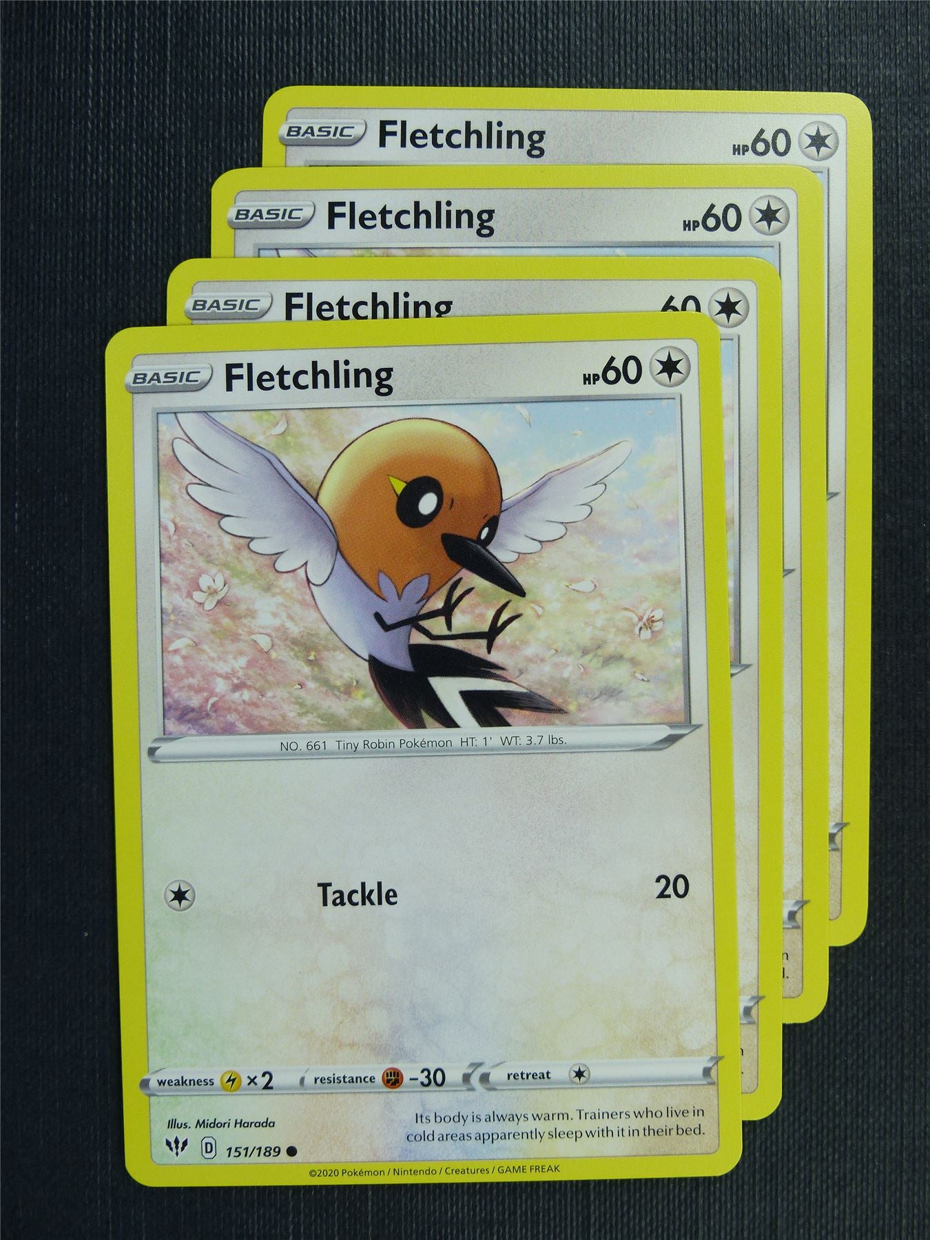 Fletchling 151/189 x4 - DAA - Pokemon Card #3EG Archeron Fletchling 151/189 x4 - DAA - Pokemon Card #3EG Archeron