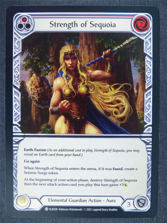 Strength of Sequoia C Foil Red - 1st Ed Tales of Aria - Flesh and Blood