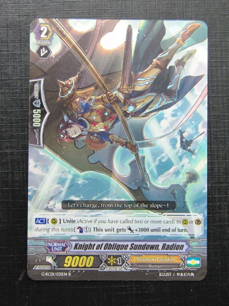 Vanguard Cards: KNIGHT OF OBLIQUE SUNDOWN RADION G-RC01 R # 29C62