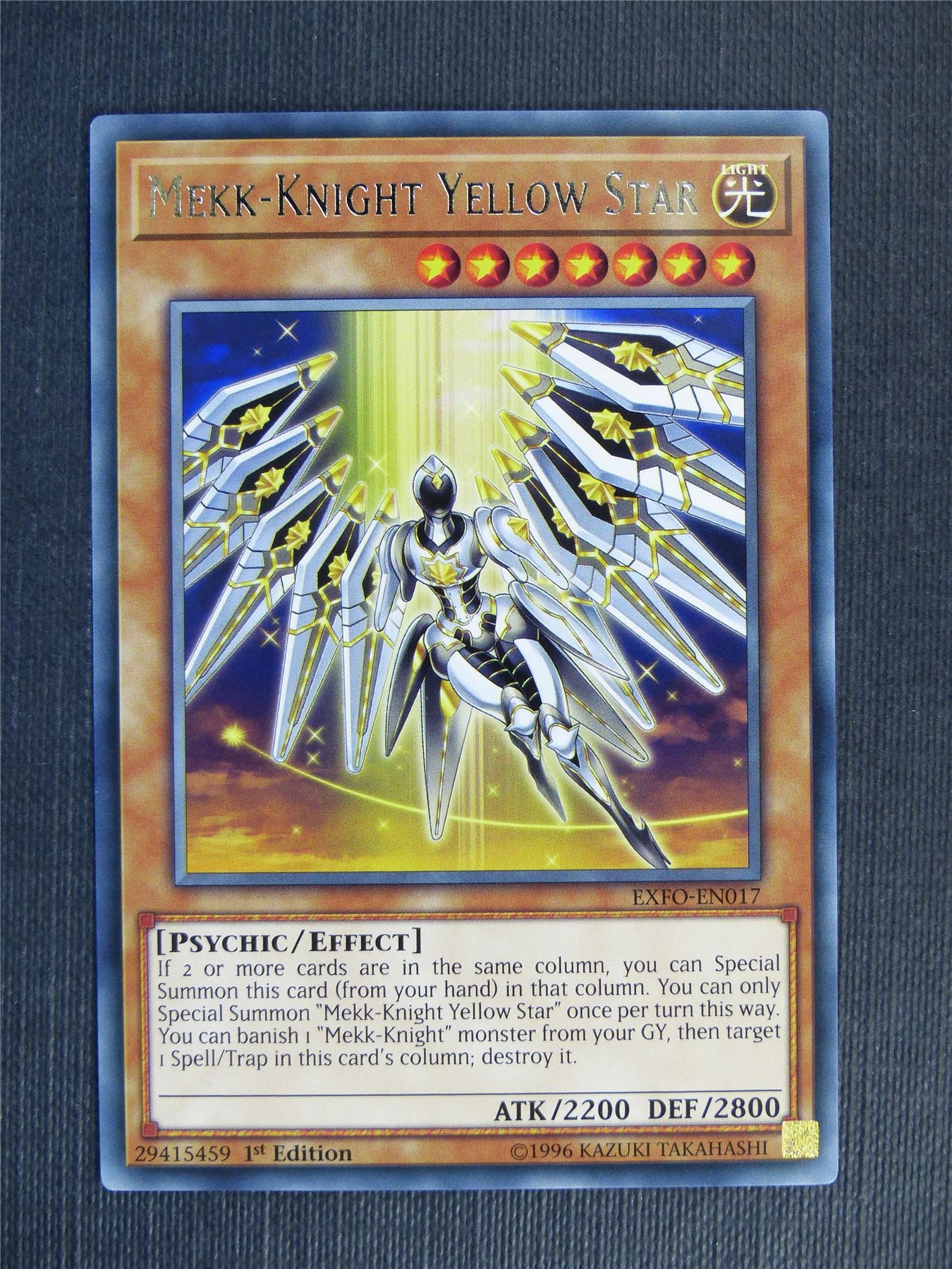 Mekk-Knight Yellow Star EXFO Rare - 1st ed - Yugioh Cards #13L