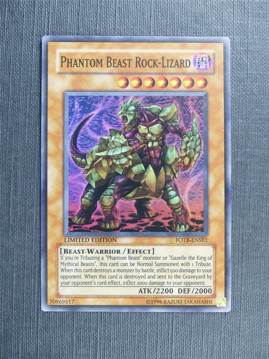 Phantom Beast Rock-Lizard FOTB Super Rare - limited ed - Yugioh Cards #3PN