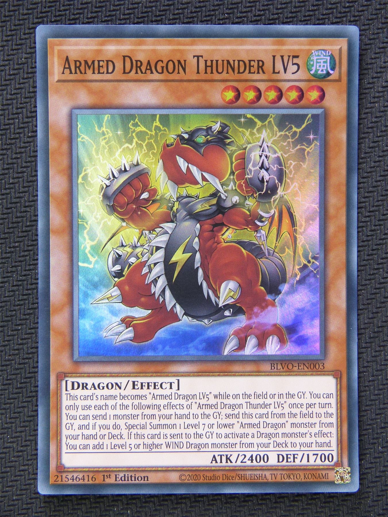 Armed Dragon Thunder LV5 BLVO - Super Rare - Yugioh Card #5TK