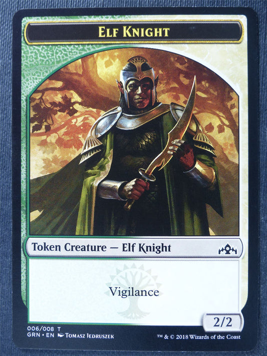 Elf Knight Green White Token - Mtg Card #4OZ