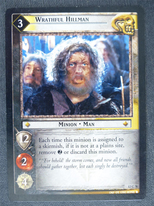 Wrathful Hillman 12 C 78 - played - LotR Cards #UW