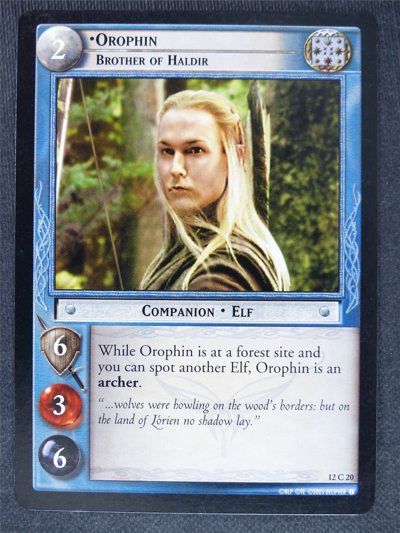 Orophin 12 C 20 - played - LotR cards #CF