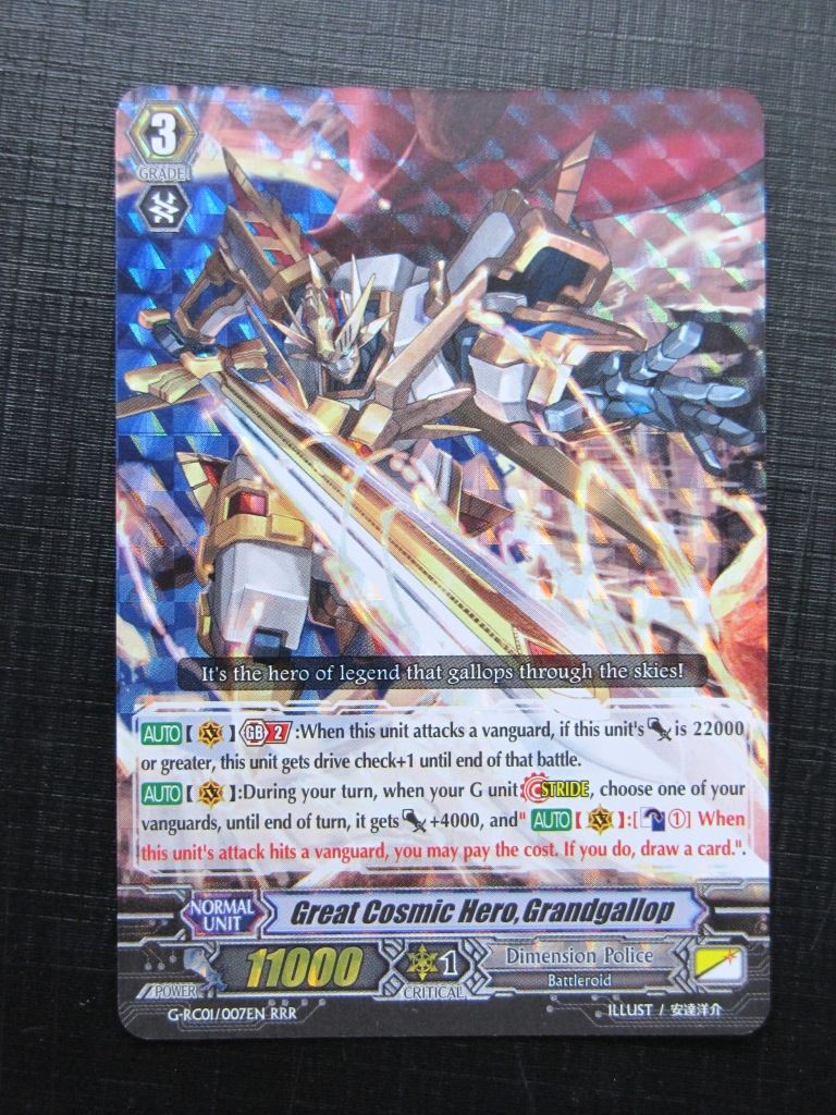 Vanguard Cards: GREAT COSMIC HERO, GRANDGALLOP G-RC01 RRR # 26B66