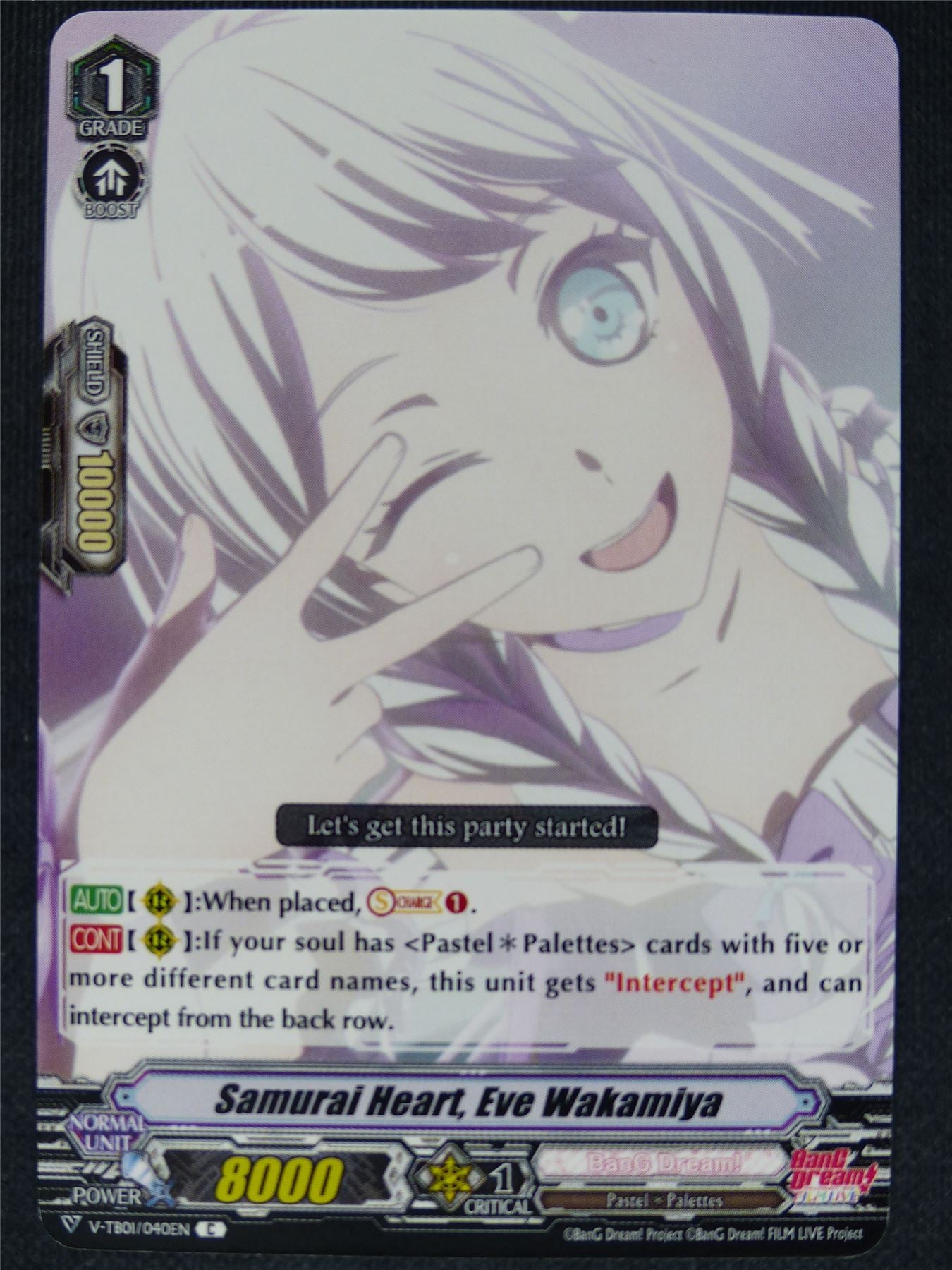 Samurai Heart Eve Wakamiya V-TB01 C - Vanguard Cards #GG