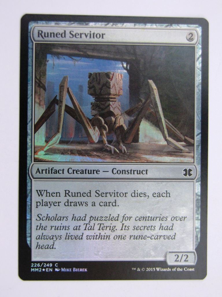 MTG MODERN MASTERS TWO FOIL: RUNED SERVITOR # 27J81