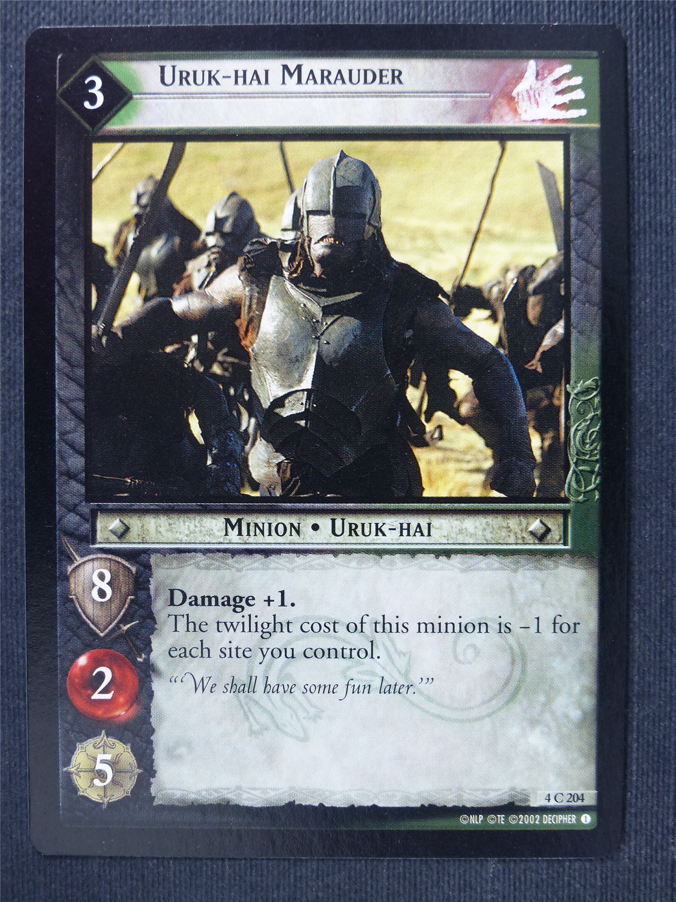 Uruk-Hai Marauder 4 C 204 - LotR Cards #3O8