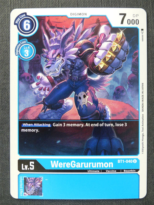 Weregarurumon BT1-040 U - Digimon Cards #RF