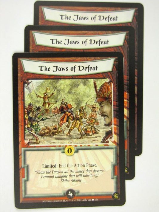 Vintage L5R Cards: THE JAWS OF DEFEAT x3 # 16J94