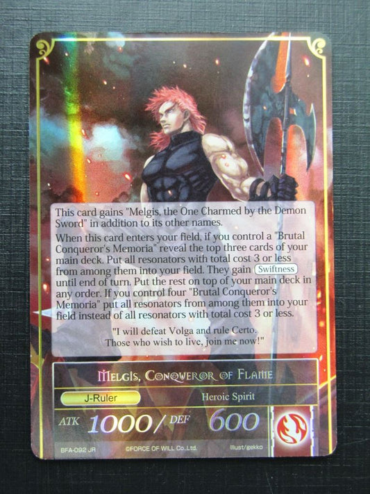Force of Will Cards: MELGIS, CONQUEROR OF FLAME JR FOIL # 18F61