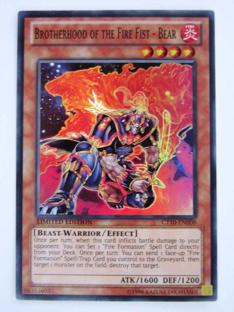 Yugioh Cards: BROTHERHOOD OF THE FIRE FIST - BEAR CT10 SUPER RARE # 2D2