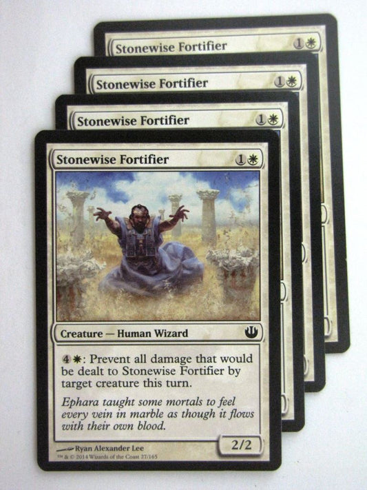 MTG Magic Cards: STONEWISE FORTIFIER x4 Journey to Nyx playset # 24B60