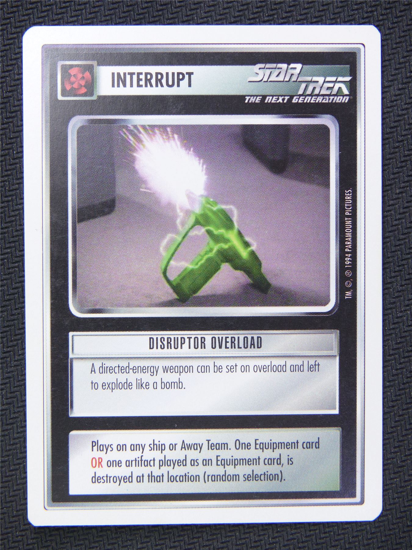 Interrupt Disruptor Overload - Star Trek Next Gen Card #4QY