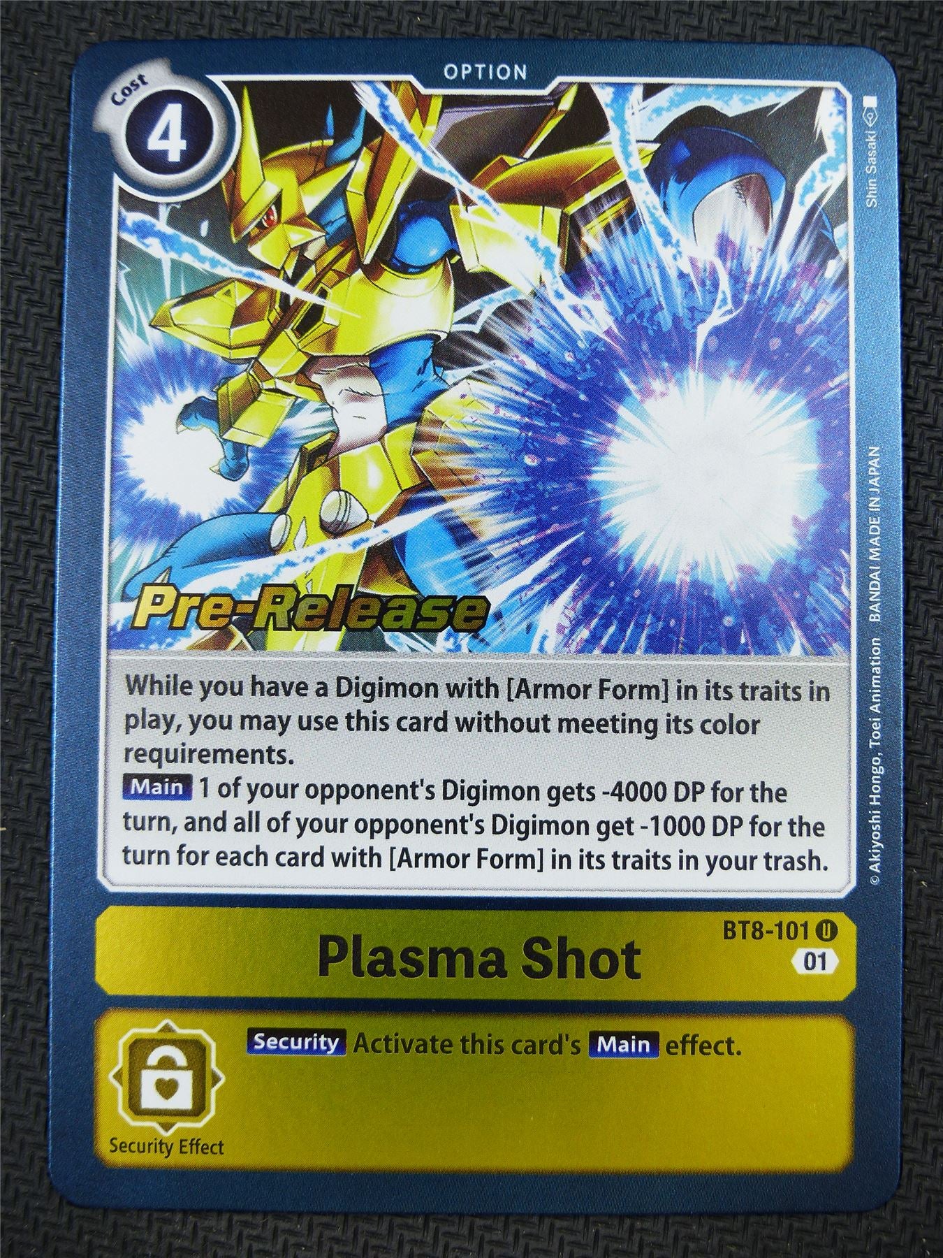 Plasma Shot BT8-101 U Pre-Release Promo - Digimon Card #5QB