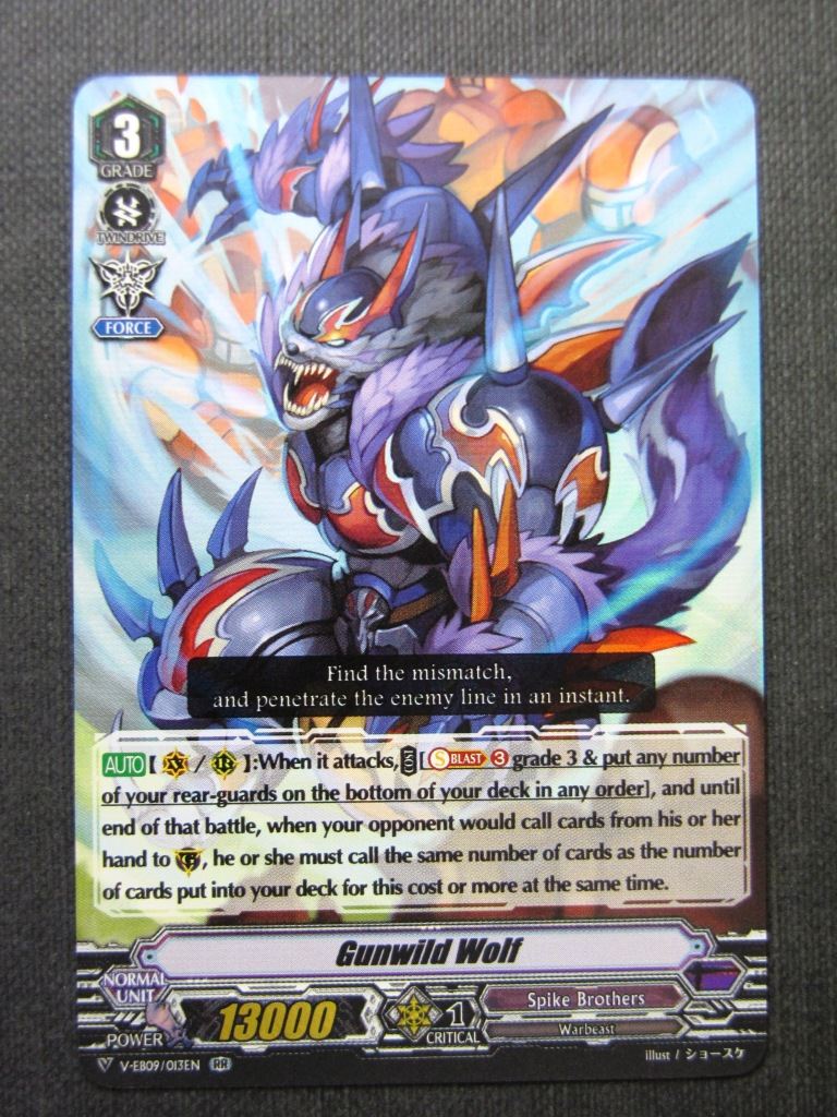 Gunwild Wolf V-EB09 RR - Vanguard Cards #2BL