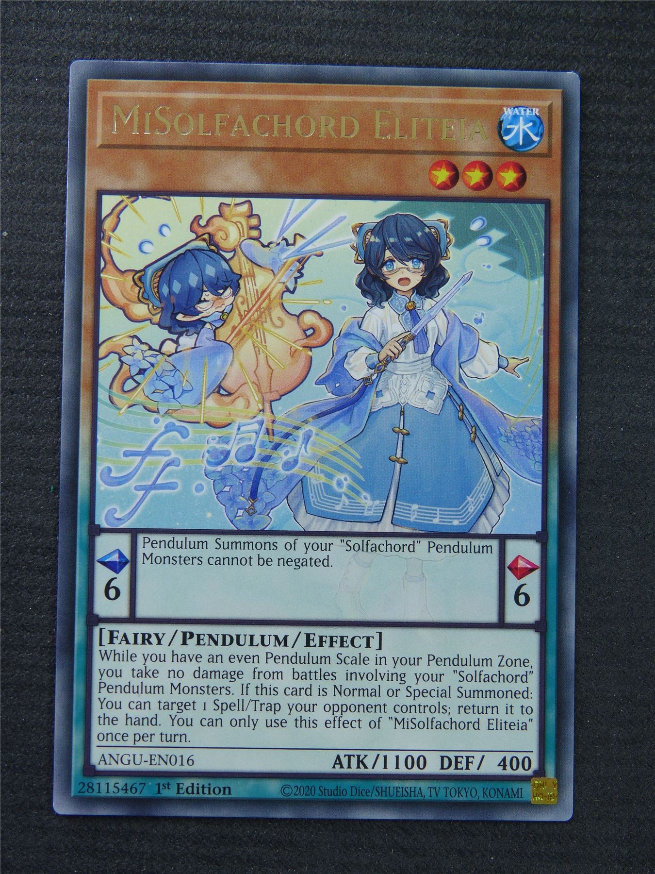 MiSolfachord Eliteia ANGU Rare - 1st Edition - Yugioh Card #1ON