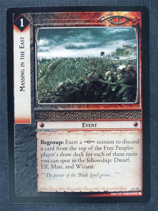 Massing in the East 3 U 92 - LotR Cards #3I4