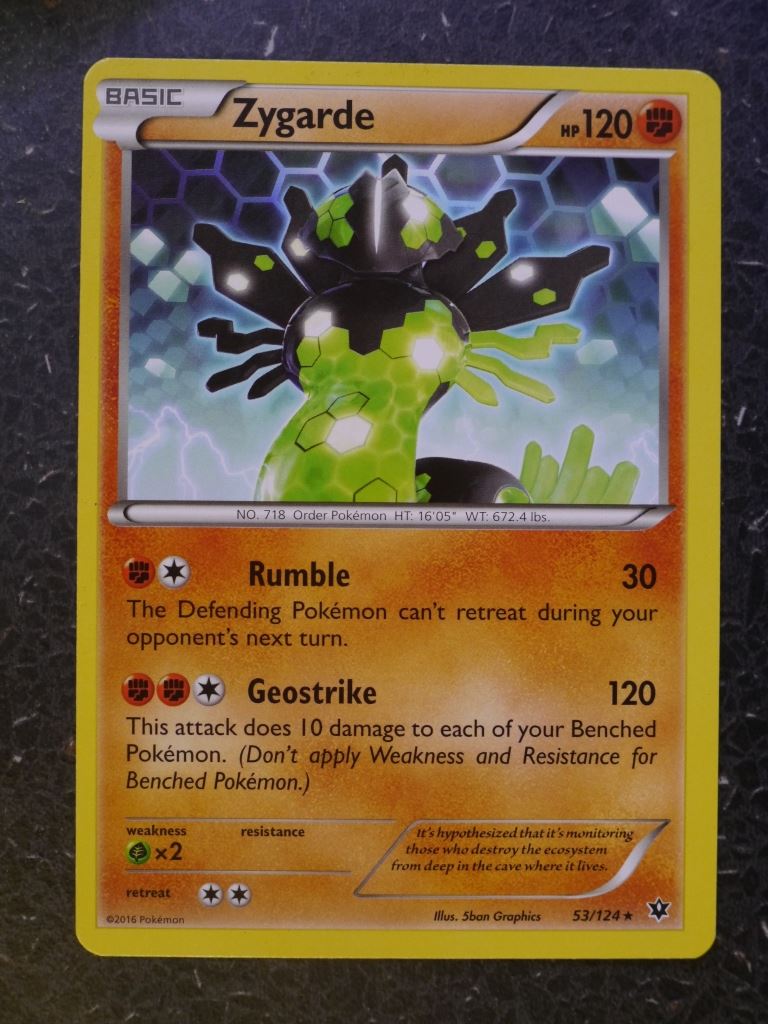 Pokemon Cards: ZYGARDE 53/124 RARE # 7A91