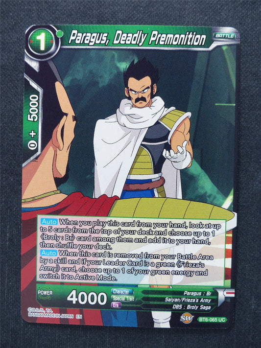 Paragus Deadly Premonition - Dragon Ball Super Cards #8W