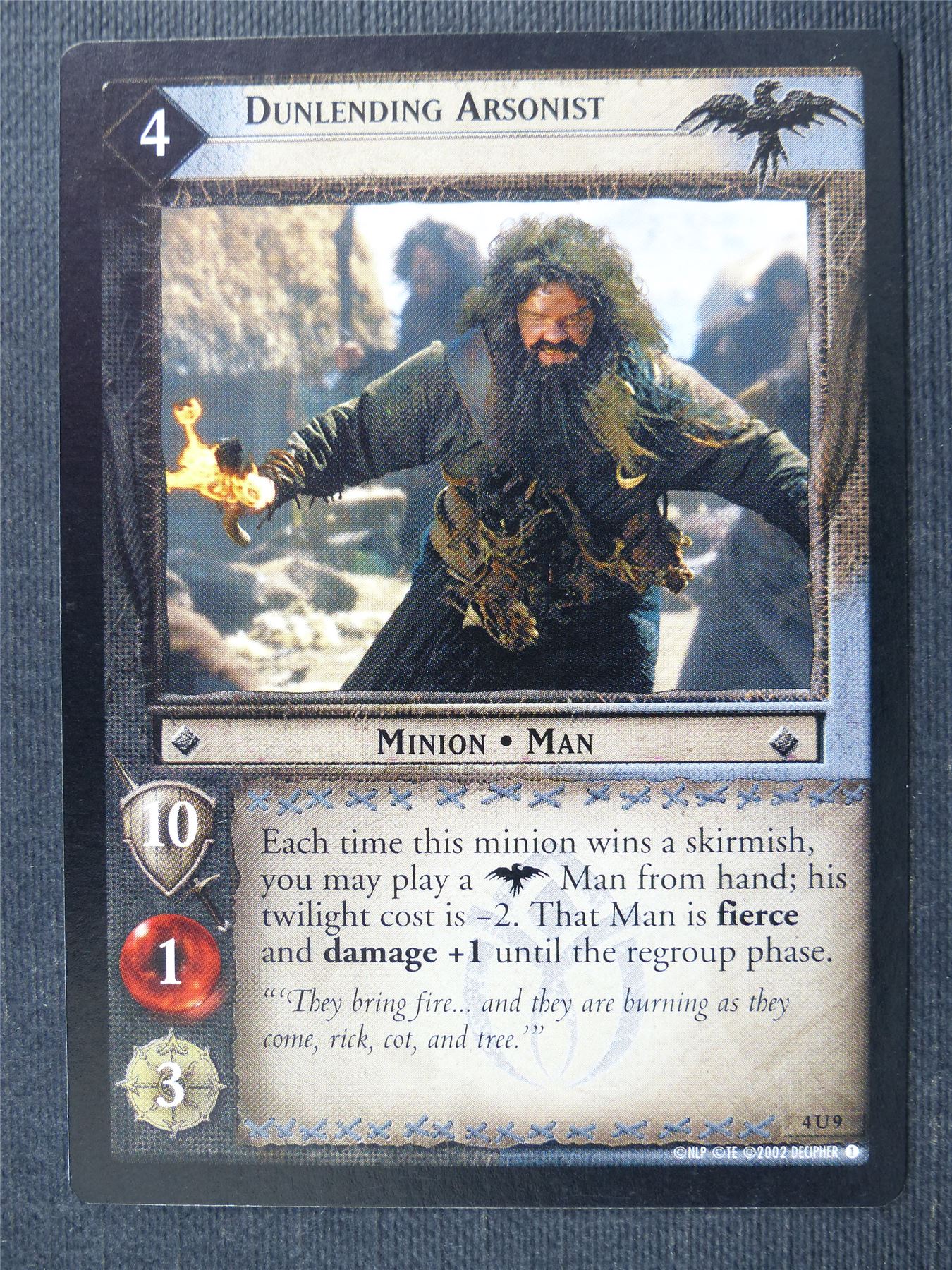 Dunlending Arsonist 4 U 9 - LotR Cards #2TY