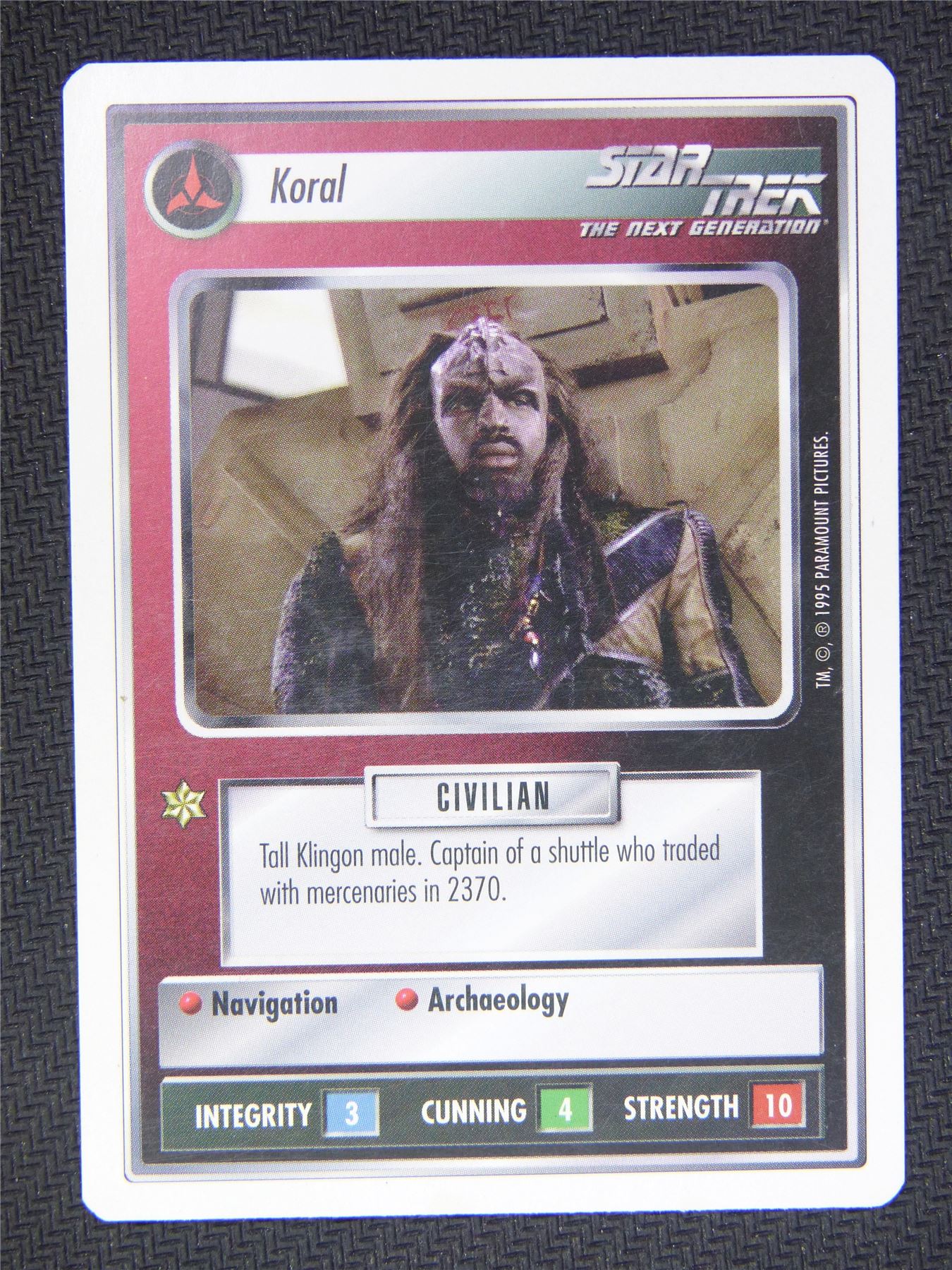 Koral White Border - Star Trek Next Gen Card #4OV