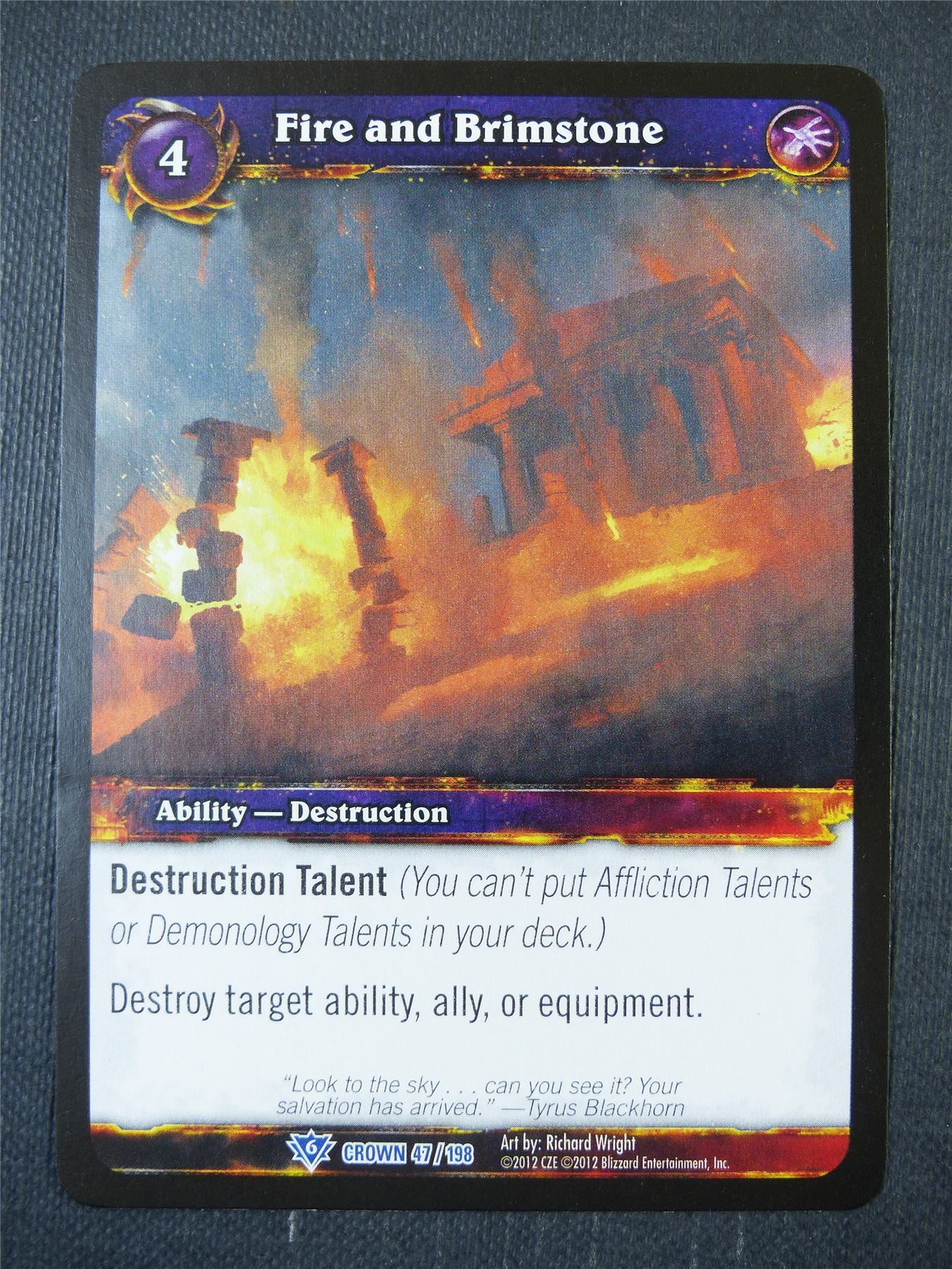 Fire and Brimstone 47/198 - WoW Card #137