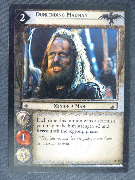 Dunlending Madman 4 C 12 - played - LotR Cards #M4