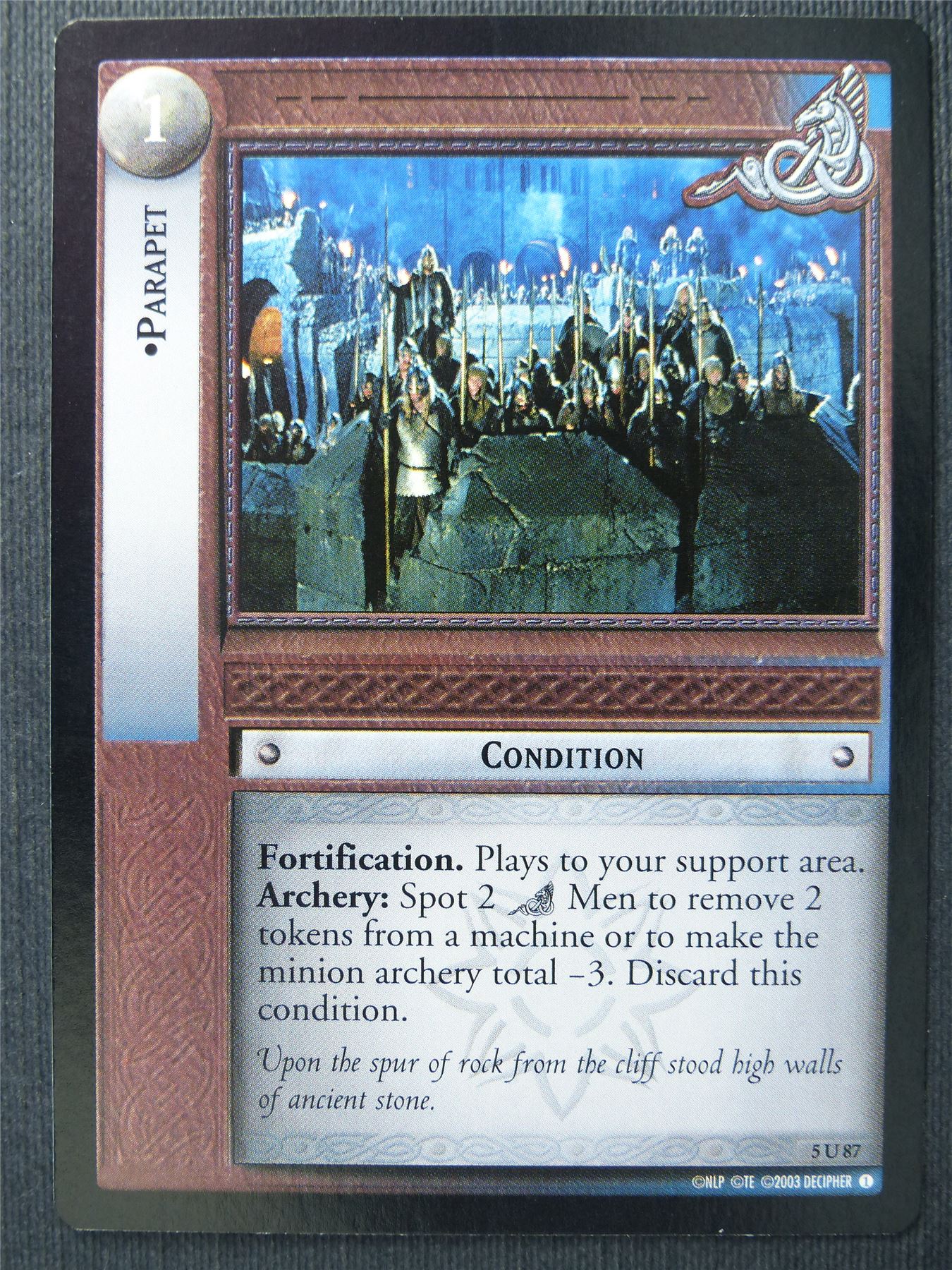 Parapet 5 U 87 - LotR Cards #32K