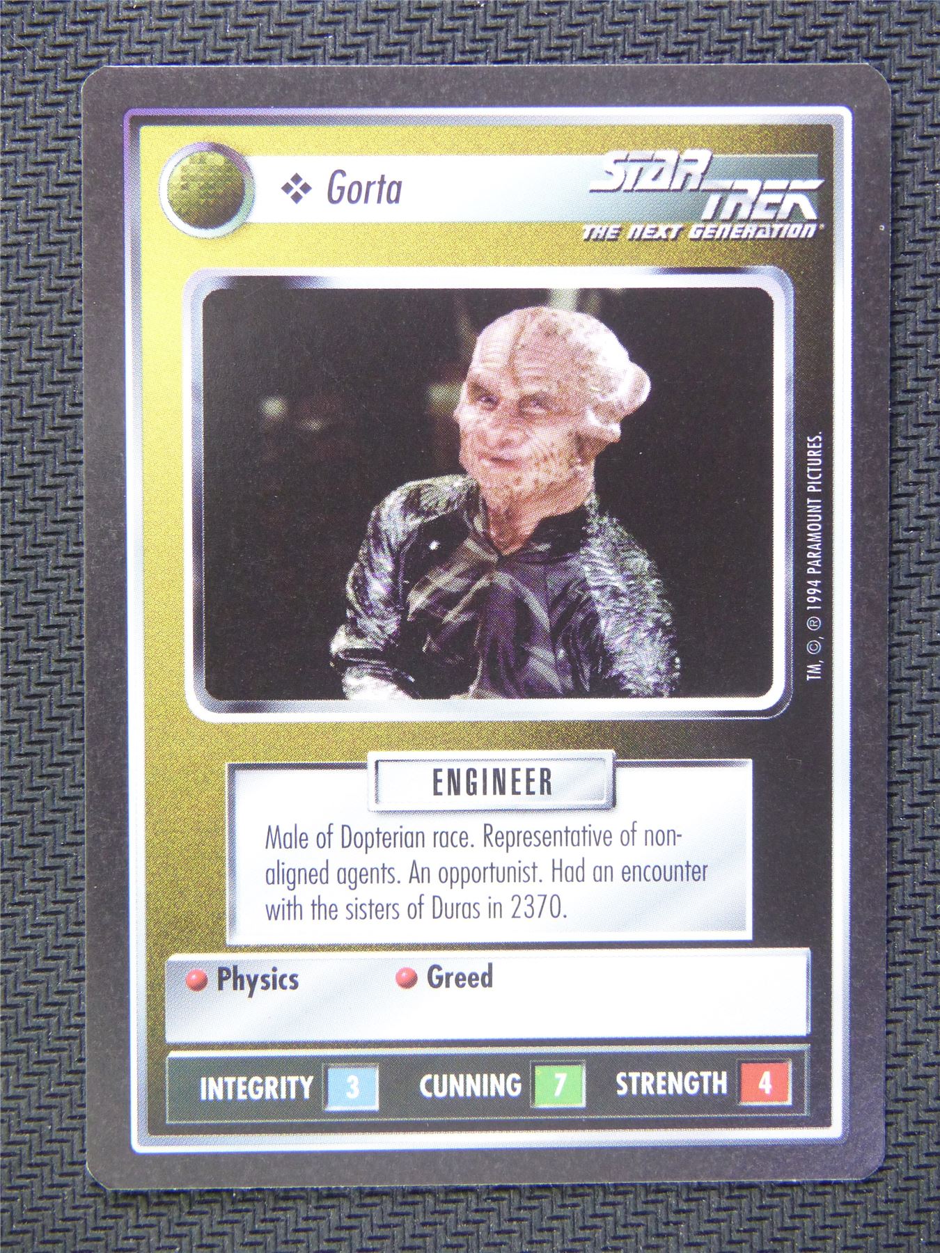 Gorta Black Border - Star Trek CCG Next Gen #51C