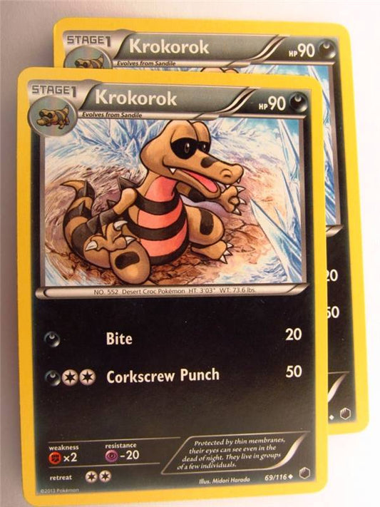 Pokemon CCG: KROKOROK 69/116 x2 :Plasma Freeze